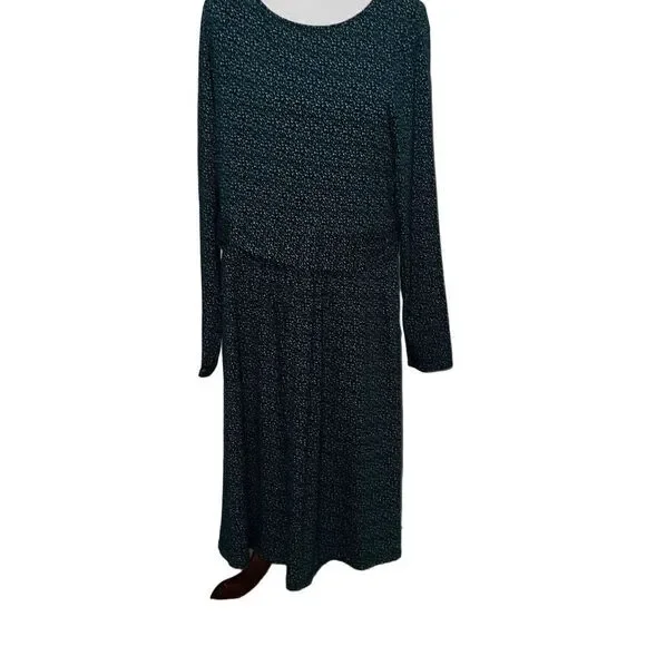 NEW Boden Abigail Jersey Dress Long Sleeve Mini Polka Dots Gathered Waist sz 16 - Picture 1 of 9